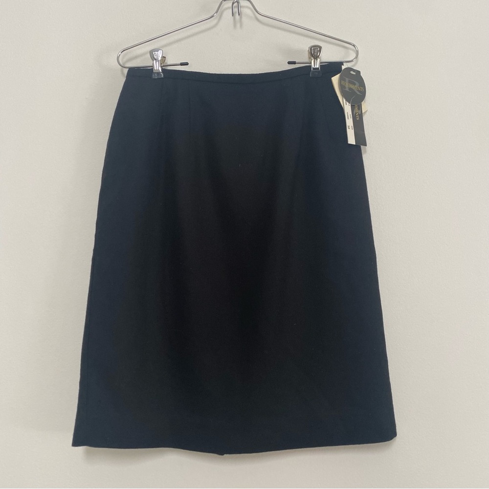 Requirements Vintage Wool Straight Pencil Skirt Black Size 10 NWT